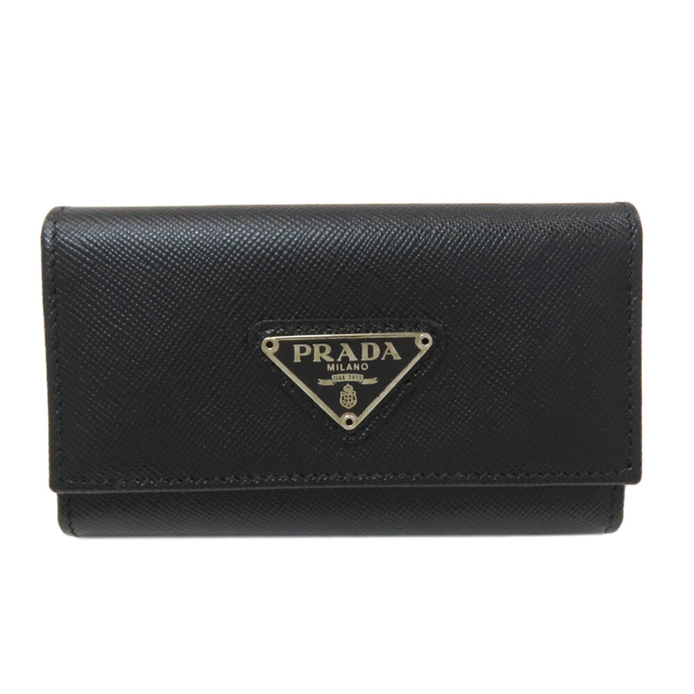 Prada Triangle Logo Key Case Saffiano Leather Women's PRADA